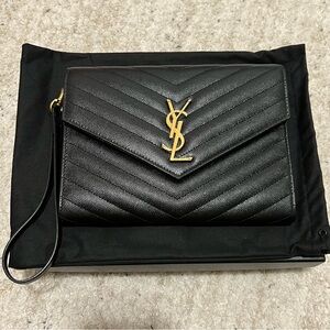 YSL Clutch - Monogram Saint Laurent Matelassé Clutch Pouch